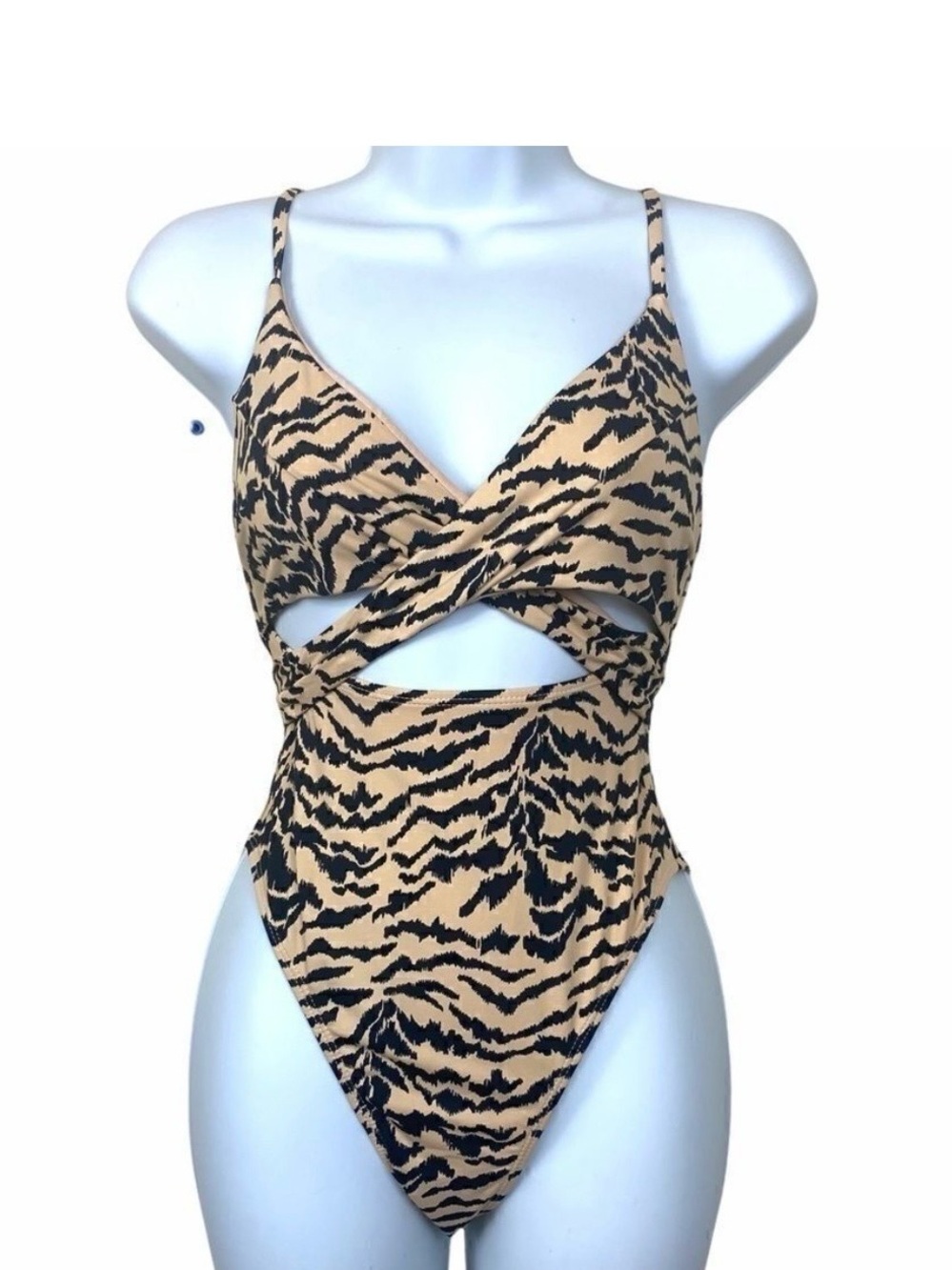 Envya Talia Twist Front Zebra One Piece Size L